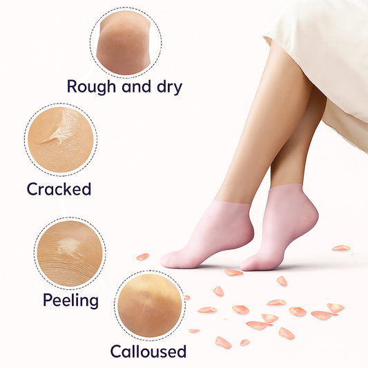 Moisturizing Silicone Gel Socks for Cracked Heels & Dry Feet-Reusable Spa Care Socks (Pink)